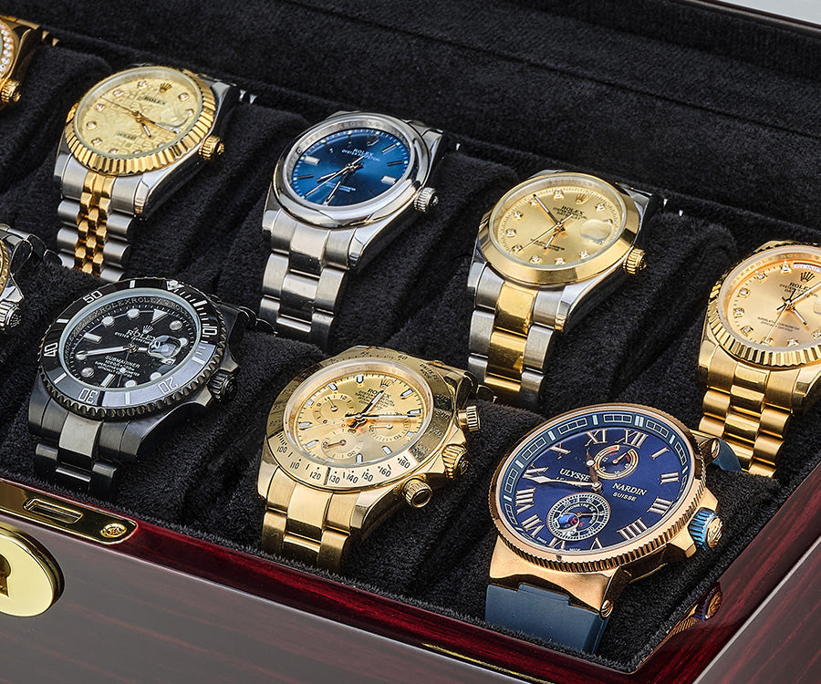 Luxury Wooden Watch Box Organizer for 10 Watches – High-Gloss Piano Lacquer & Soft Velvet