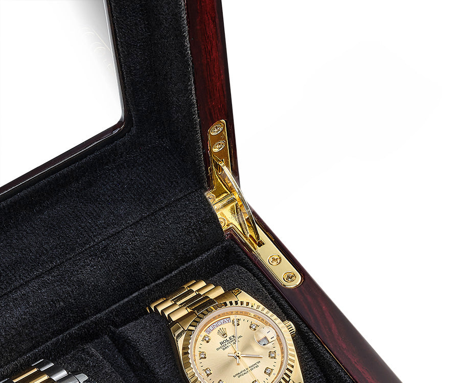 Luxury Wooden Watch Box Organizer for 10 Watches – High-Gloss Piano Lacquer & Soft Velvet