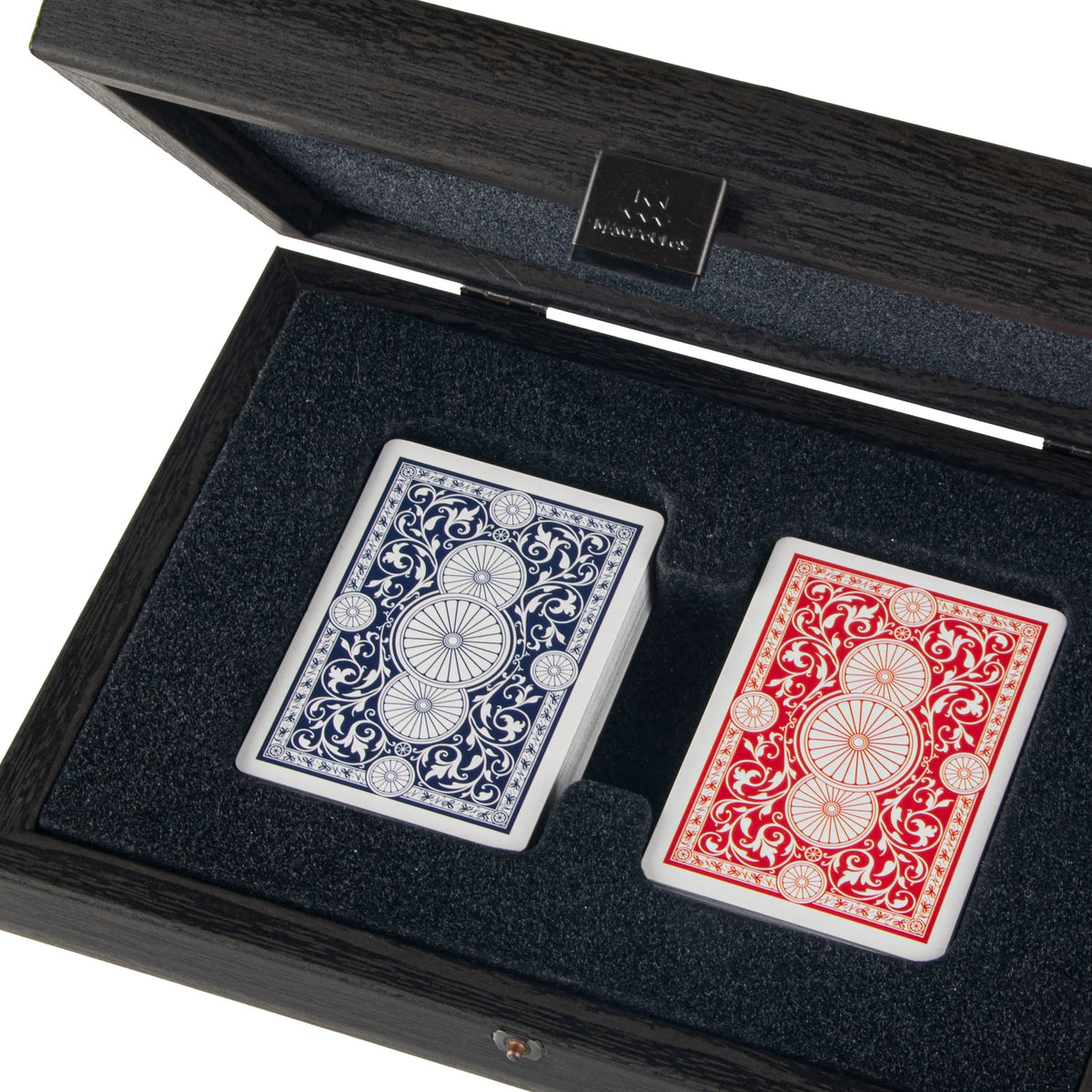 Luxury Manopoulos Playing Card Set Dark Grey Case 24x17 cm