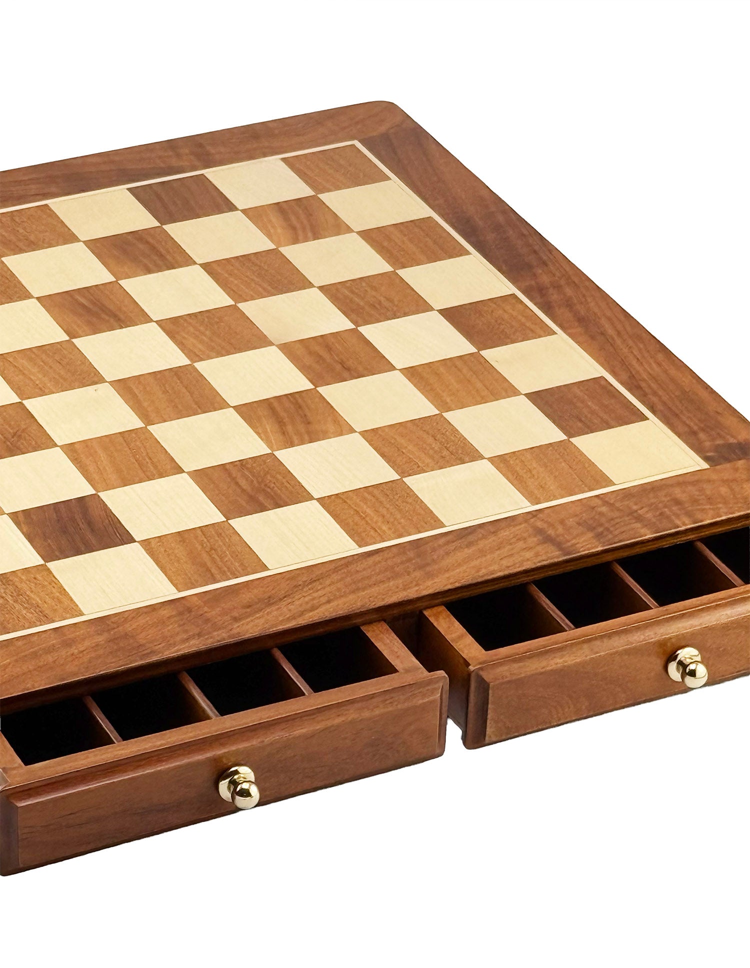 Luxury Italfama Metal Chess Set with 2-Drawer Storage Chessboard 46x46 cm
