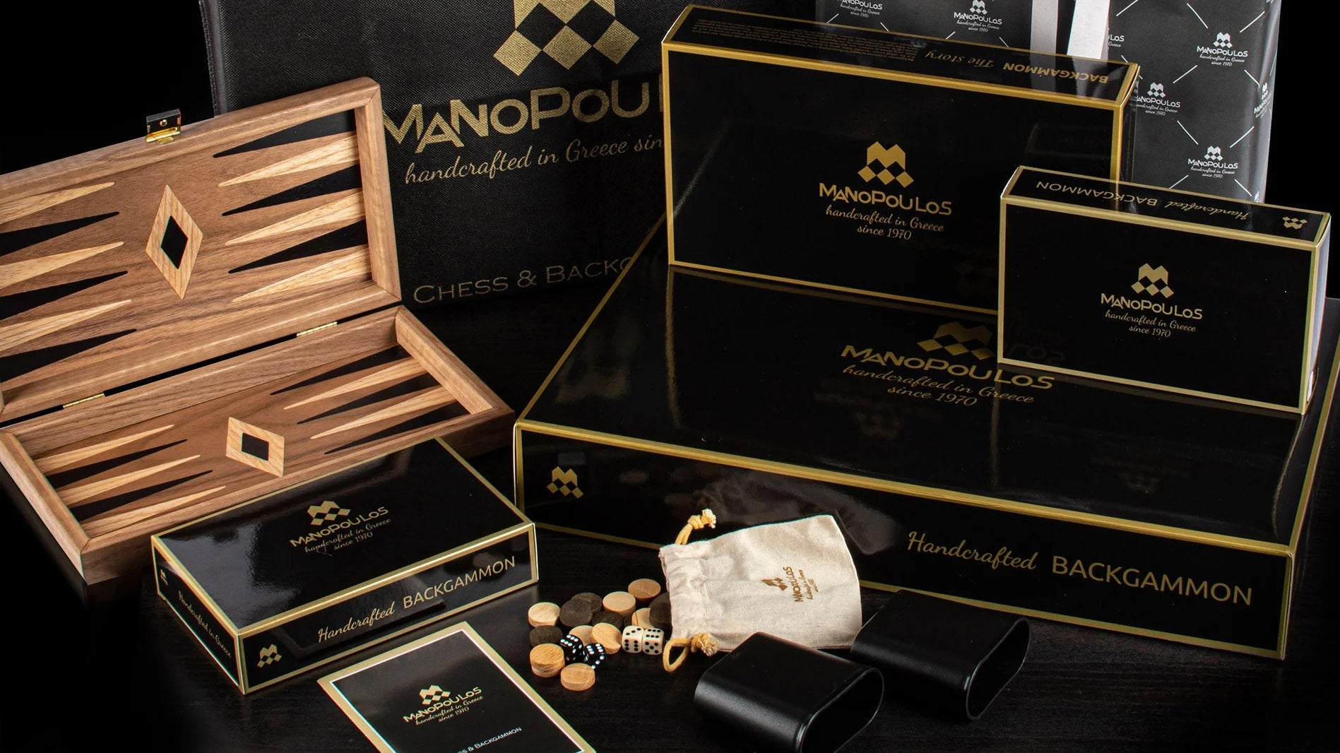 Greek Chess, Backgammon, and Game Sets by Manopoulos