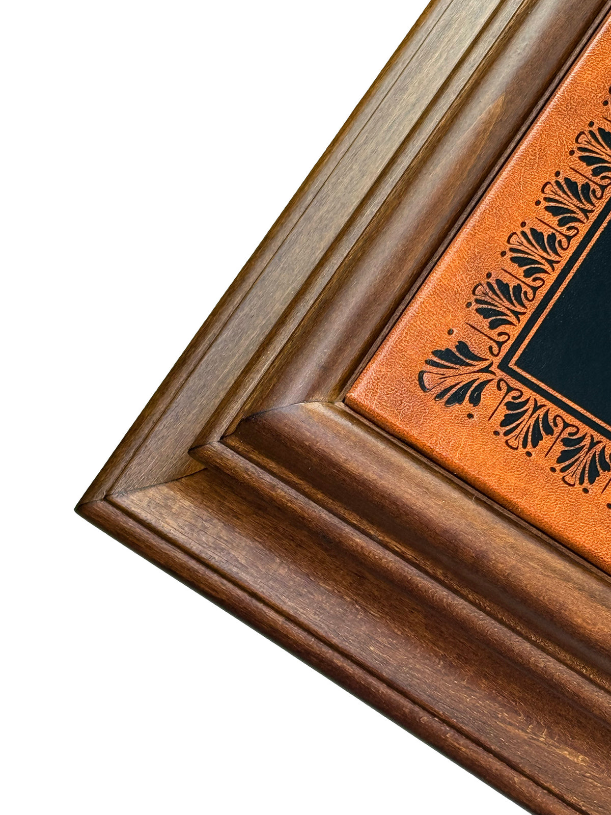 Luxuriöser Schachtisch 55×55 cm mit Messing-/Holzfiguren, Kunstleder